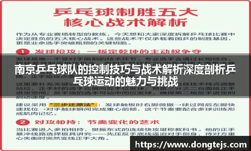 南京乒乓球队的控制技巧与战术解析深度剖析乒乓球运动的魅力与挑战